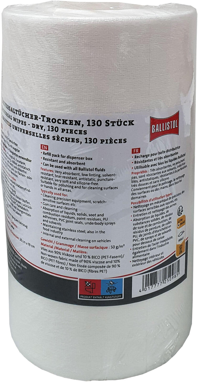 BALLISTOL Putztuchrolle 1-lagig weiß BALLISTOL Putztuchrolle 1-lagig weiß